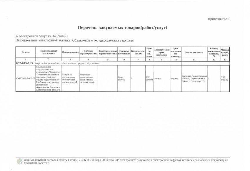 План приобретения услуг